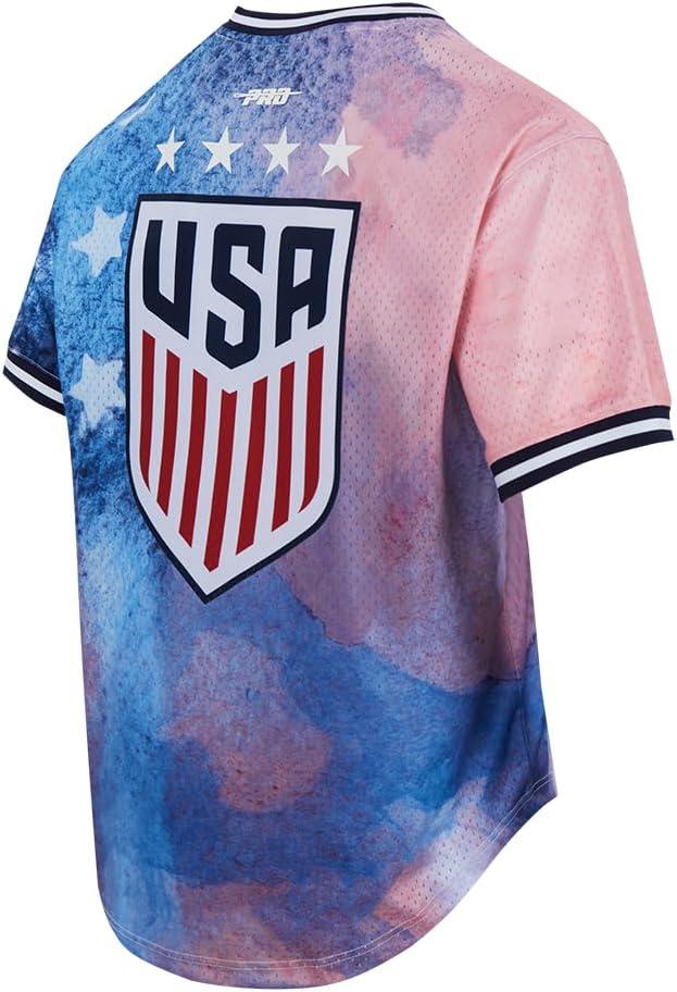 imagePro Standard Mens USSF US Soccer Sublimated Mesh Short Sleeve Mesh Top RedWhiteBlue L