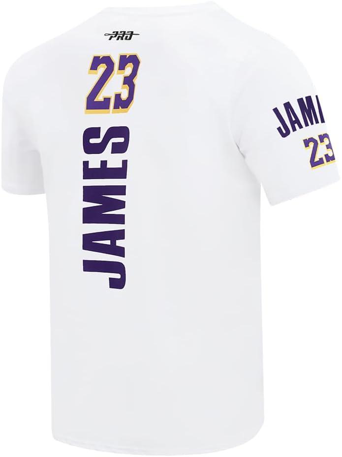 imagePro Standard NBA Mens Mens NBA Los Angeles Lakers Classic Player Cotton Short Sleeve TeeWhite