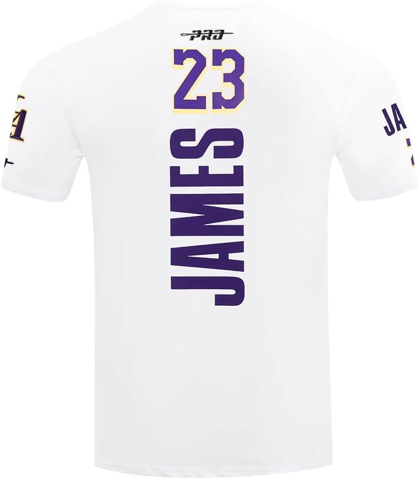 imagePro Standard NBA Mens Mens NBA Los Angeles Lakers Classic Player Cotton Short Sleeve TeeWhite