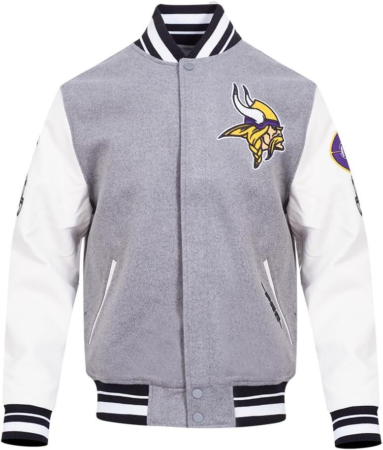imagePro Standard Mens NFL Old English Varsity JacketGrey