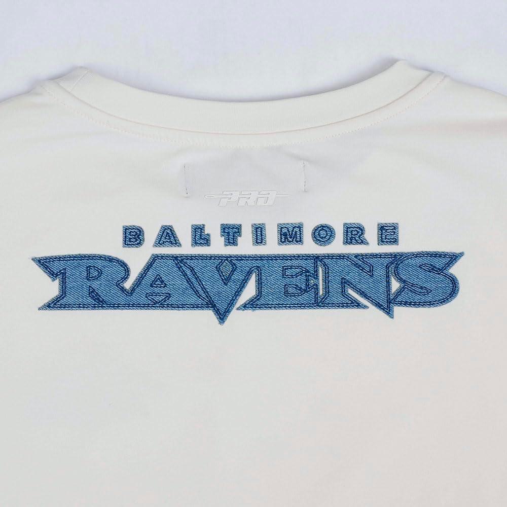 imagePro Standard Womens NFL Baltimore Ravens Varsity Blues Short Sleeve Boxy Tee Linen XS