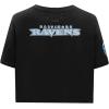 Pro Standard Womens NFL Baltimore Ravens Varsity Blues Short Sleeve Boxy Tee Black XS