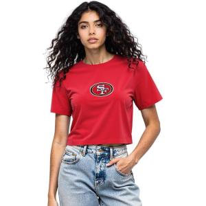 Pro Standard Womens NFL Wingspan Short Sleeve Boxy Tee(Red)