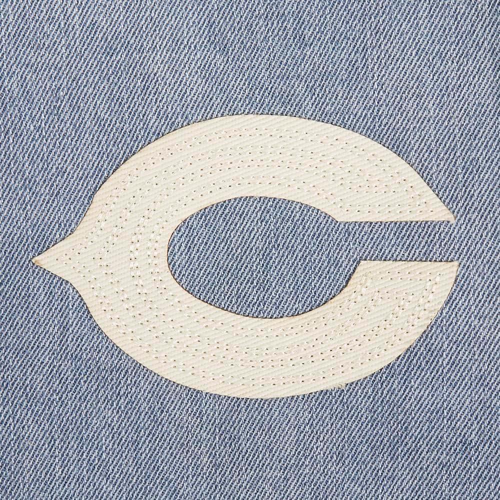 imagePro Standard Womens NFL Chicago Bears Varsity Blues Denim Jacket DenimLinen XS