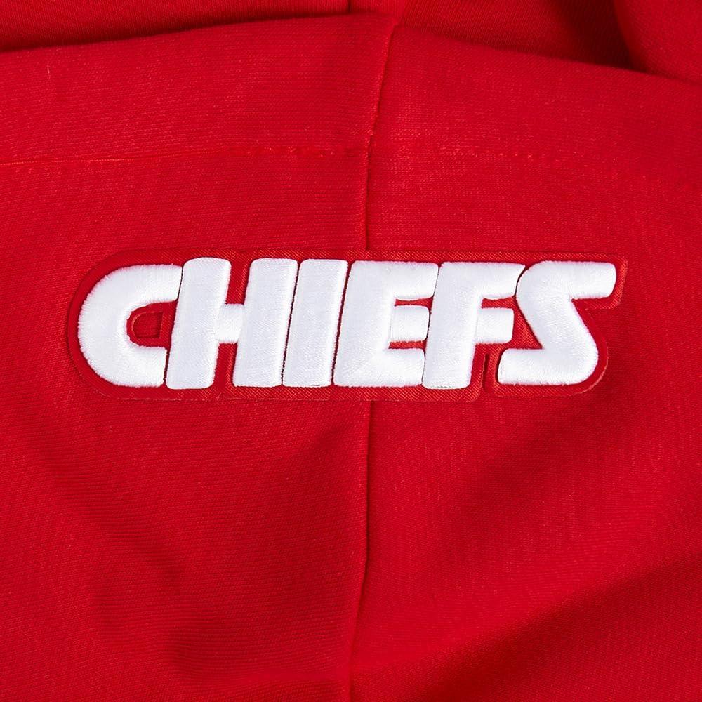 imagePro Standard Womens NFL Script Tail Brushed Back French Terry Cropped Pullover HoodieRed