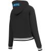 Pro Standard Womens NFL Script Tail Brushed Back French Terry Cropped Pullover Hoodie(Black)