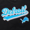 Pro Standard Womens NFL Script Tail Brushed Back French Terry Cropped Pullover Hoodie(Black)