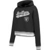 Pro Standard Womens NFL Script Tail Brushed Back French Terry Cropped Pullover Hoodie(Black/Gray)