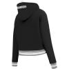 Pro Standard Womens NFL Script Tail Brushed Back French Terry Cropped Pullover Hoodie(Black/Gray)