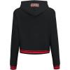 Pro Standard Womens NFL Script Tail Brushed Back French Terry Cropped Pullover Hoodie(Black/Red/Black)