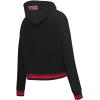 Pro Standard Womens NFL Script Tail Brushed Back French Terry Cropped Pullover Hoodie(Black/Red/Black)
