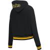 Pro Standard Womens NFL Script Tail Brushed Back French Terry Cropped Pullover Hoodie(Black/Yellow)