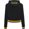 Pro Standard Womens NFL Script Tail Brushed Back French Terry Cropped Pullover Hoodie(Black/Yellow)