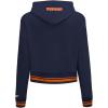 Pro Standard Womens NFL Script Tail Brushed Back French Terry Cropped Pullover Hoodie(Midnight Navy/Orange/Midnight Navy)