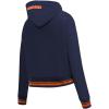 Pro Standard Womens NFL Script Tail Brushed Back French Terry Cropped Pullover Hoodie(Midnight Navy/Orange/Midnight Navy)