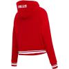 Pro Standard Womens NFL Script Tail Brushed Back French Terry Cropped Pullover Hoodie(Red)