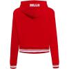 Pro Standard Womens NFL Script Tail Brushed Back French Terry Cropped Pullover Hoodie(Red)