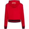Pro Standard Womens NFL Script Tail Brushed Back French Terry Cropped Pullover Hoodie(Red/Black)