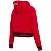 Pro Standard Womens NFL Script Tail Brushed Back French Terry Cropped Pullover Hoodie(Red/Black)