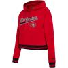 Pro Standard Womens NFL Script Tail Brushed Back French Terry Cropped Pullover Hoodie(Red/Black)