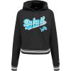 Pro Standard Womens NFL Script Tail Brushed Back French Terry Cropped Pullover Hoodie(Black)