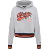 Pro Standard Womens NFL Script Tail Brushed Back French Terry Cropped Pullover Hoodie(Heather Grey/Midnight Navy/Orange)