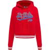 Pro Standard Womens NFL Script Tail Brushed Back French Terry Cropped Pullover Hoodie(Red)