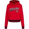 Pro Standard Womens NFL Script Tail Brushed Back French Terry Cropped Pullover Hoodie(Red/Black)