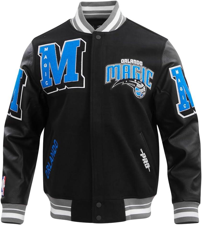 imagePro Standard Mens NBA Mash Up Varsity JacketBlackGray