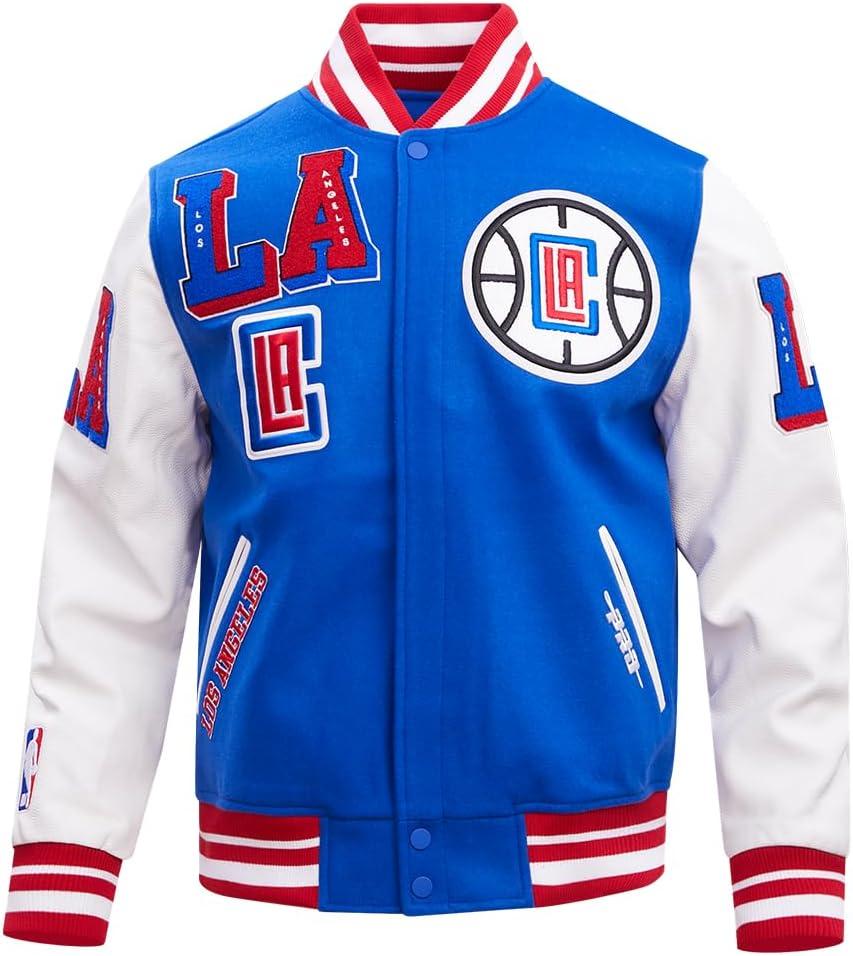 imagePro Standard Mens NBA Mash Up Varsity JacketRoyal BlueRed