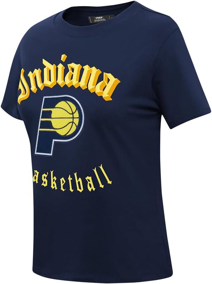 imagePro Standard Womens NBA Old English Cotton Short Sleeve Slim Fit TeeMidnight Navy