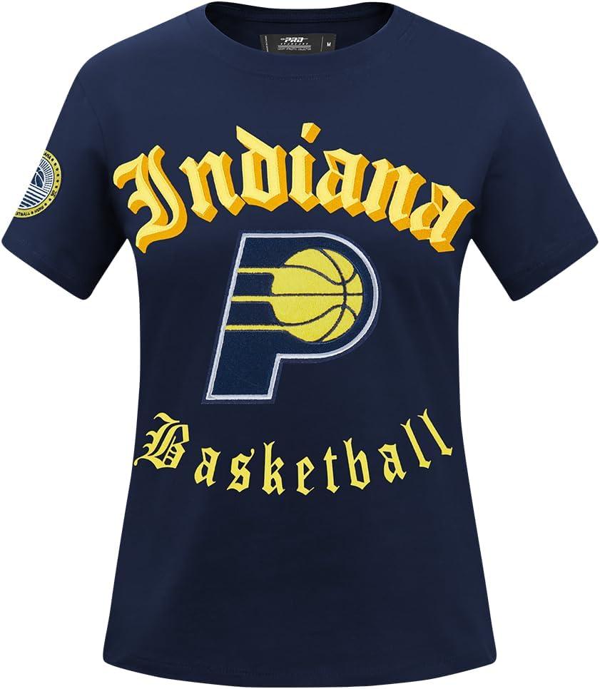 imagePro Standard Womens NBA Old English Cotton Short Sleeve Slim Fit TeeMidnight Navy