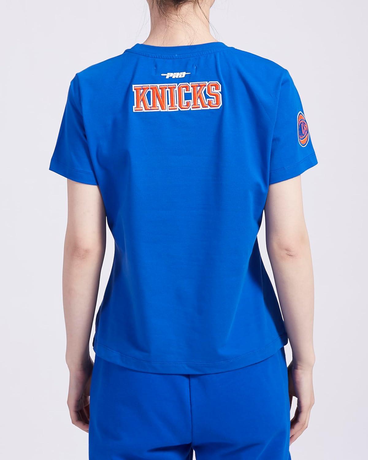 imagePro Standard Womens NBA Old English Cotton Short Sleeve Slim Fit TeeRoyal Blue