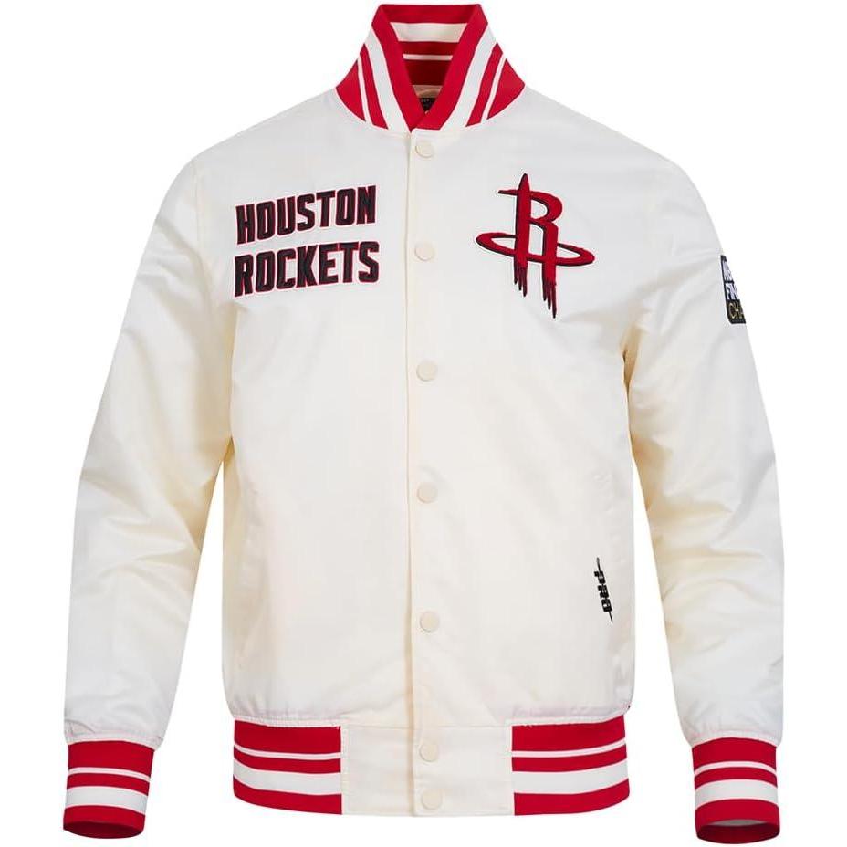 imagePro Standard NBA mens Mens Nba Retro Classics Satin JacketEggshell Red