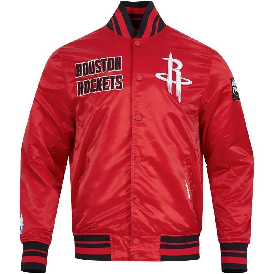 imagePro Standard NBA mens Mens Nba Retro Classics Satin JacketRedBlack