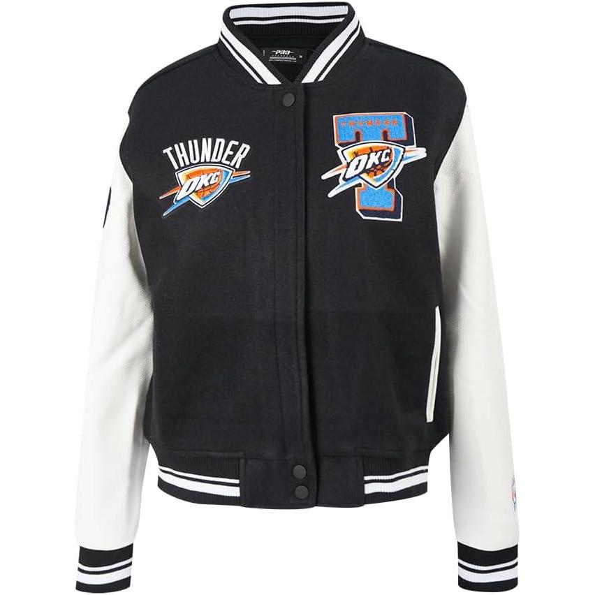 imagePro Standard Womens NBA Mash Up Varsity JacketBlackWhite