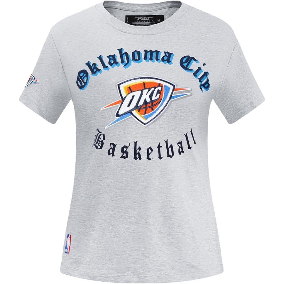imagePro Standard Womens NBA Old English Cotton Short Sleeve Slim Fit TeeHeather Grey