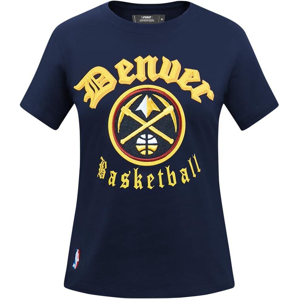 imagePro Standard Womens NBA Old English Cotton Short Sleeve Slim Fit TeeMidnight Navy