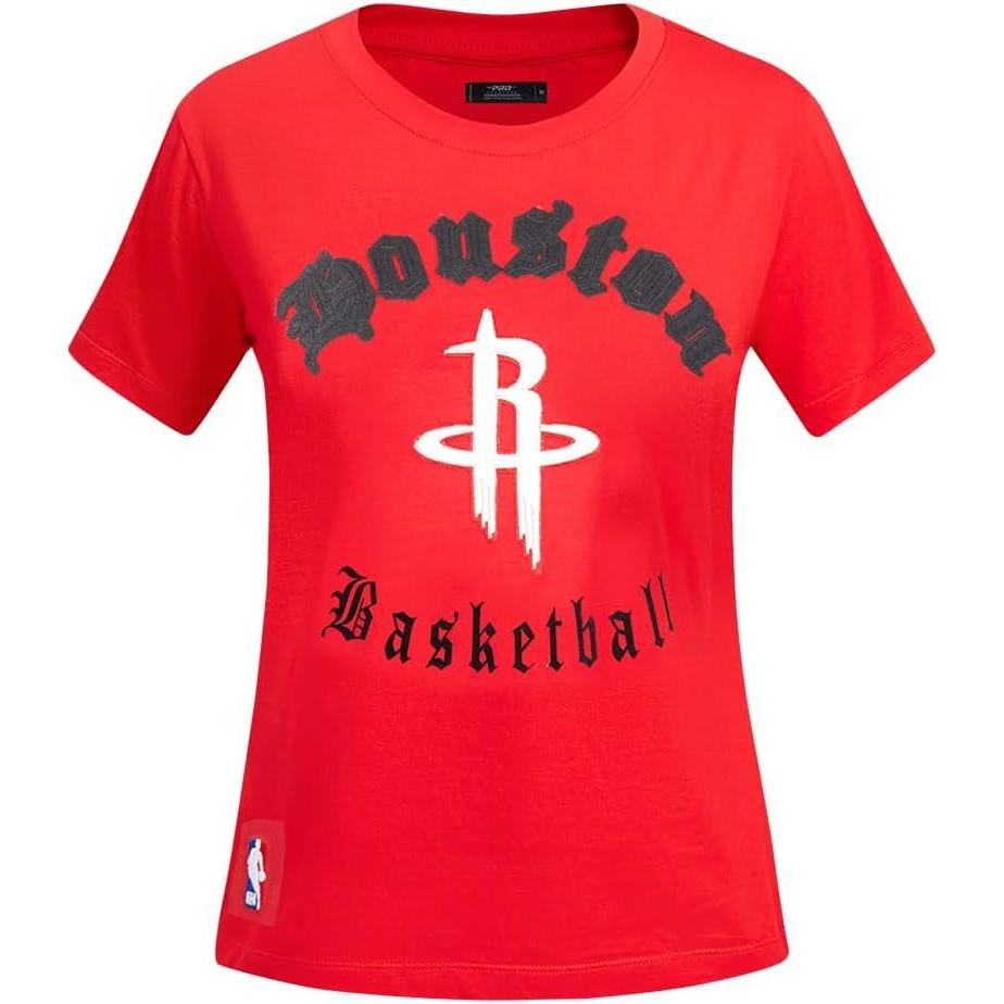 imagePro Standard Womens NBA Old English Cotton Short Sleeve Slim Fit TeeRed