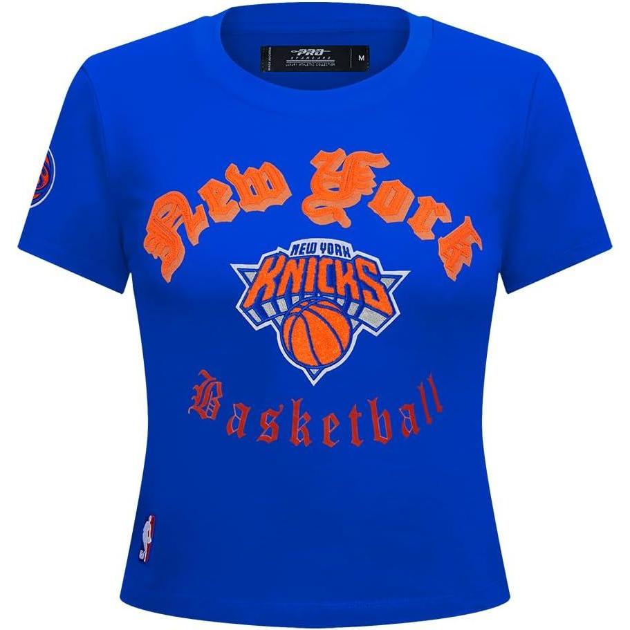 imagePro Standard Womens NBA Old English Cotton Short Sleeve Slim Fit TeeRoyal Blue