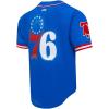 Mens NBA Mesh Button Down Top(Royal Blue/Red)