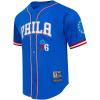 Mens NBA Mesh Button Down Top(Royal Blue/Red)