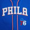 Mens NBA Mesh Button Down Top(Royal Blue/Red)