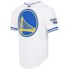 Mens NBA Mesh Button Down Top(White/Royal Blue)