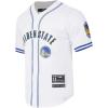 Mens NBA Mesh Button Down Top(White/Royal Blue)