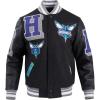 Pro Standard Mens NBA Mash Up Varsity Jacket(Black/Gray)