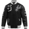 Pro Standard Mens NBA Mash Up Varsity Jacket(Black/Gray)