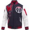 Pro Standard Mens NBA Mash Up Varsity Jacket(Midnight Navy/Red/Midnight Navy)