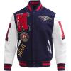 Pro Standard Mens NBA Mash Up Varsity Jacket(Midnight Navy/Red/Midnight Navy)