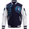 Pro Standard Mens NBA Mash Up Varsity Jacket(Midnight Navy/White)